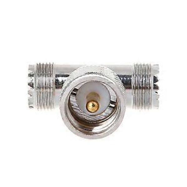 for T Form UHF Han PL259 Til 2 UHF Hun SO239 Triple RF Konnektor 3-vejs Koaksial