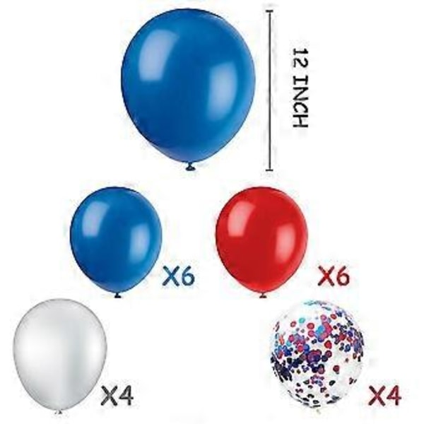 Självständighetsdagen Ballonger Kit Banner Tårtdekorationer Partydekoration