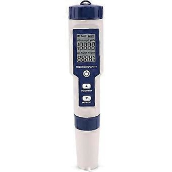 5 I 1 Digital Måler Tds / Ec / Ph / Saltholdighed / Temperatur Vandkvalitets Overvågnings Tester (hs)
