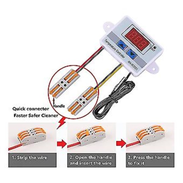 AC- 1500W XH-W3001 Digital LED Temperatur med Probe og Kobling (2 Stykker)