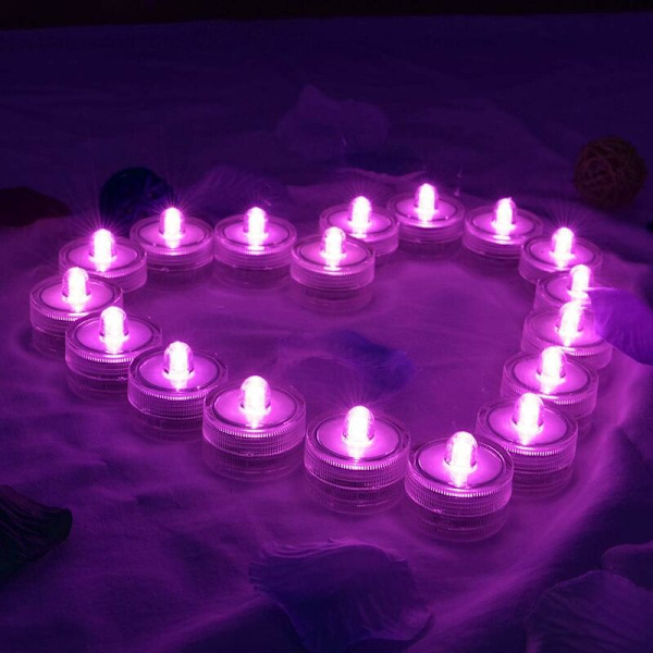 36-pak rosa vanntette runde undervanns mini LED-tealights, nedsenkbare lys for hjem, bryllup, fest, vase, festival, valentinsdagdekorasjon