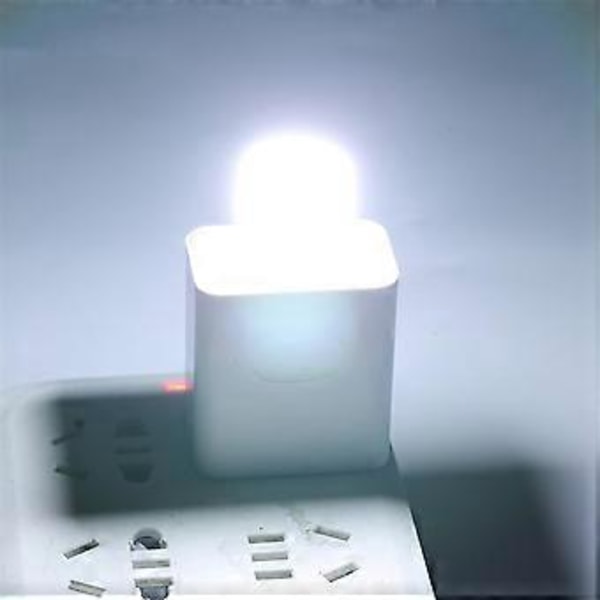 10 kpl Mini USB Yövalo Silmäsuoja Kirjanlukulamppu USB-pistoke Tietokoneen Mobiilivirtalähde LED Yölamppu, Valkoinen Valo