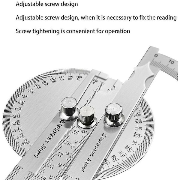 180 Metric Goniometer Metall Goniometer Goniometer Vinkel Linjal 3 st
