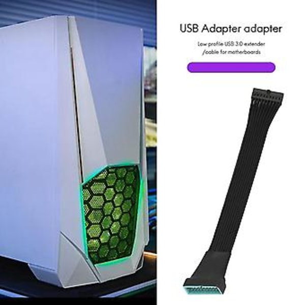 Liten Mini USB 3.0 19 Pin Intern Förlängnings Header Adapter Kabel För Moderkort 15cm