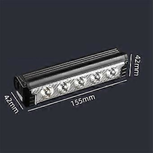 Super Bright LED Cykellygte, USB Genopladelig Cykellygte - 5 Lampe Floodlight Fem Tilstande Vandtæt Cykellygte