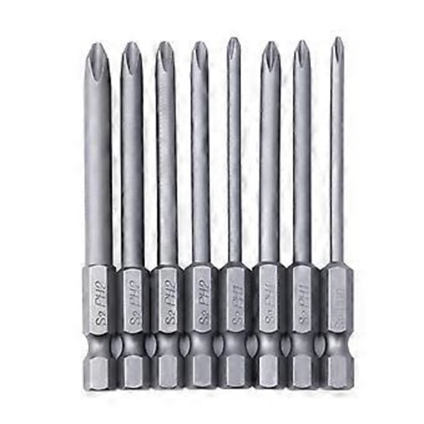 8 kpl Eri kokoja Seosterästä Magneettinen Ristipääruuvimeisselit 75mm Pituus 6.35m