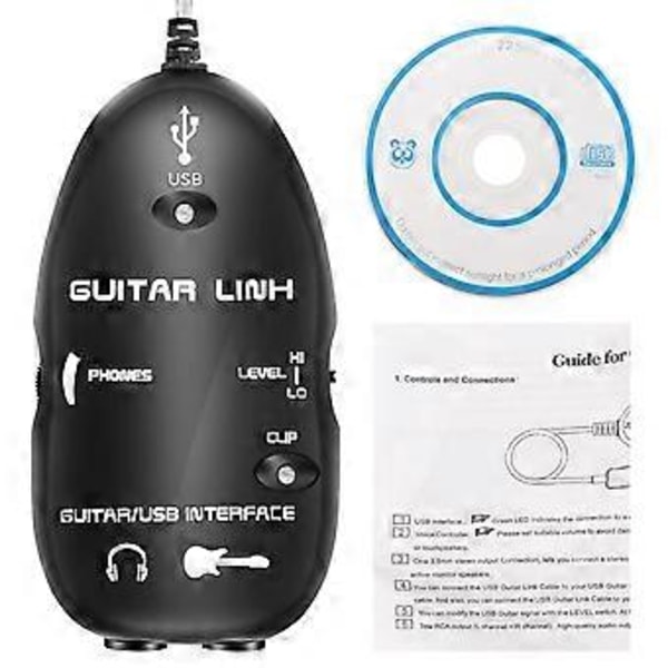 Guitar til USB Interface Link Kabel Adapter /PC Optagelse CD Studio Laptop