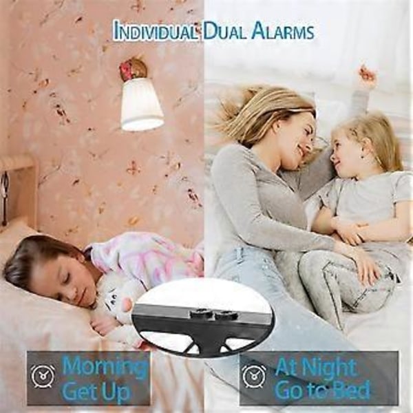 Färgglad Väckarklocka för Barn - Digitala Väckarklockor Sängbord för Sovrum Hem, Presenter till Tonårspojkar Flickor, LED-Display