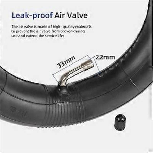 8,5 tums innerslang bakhjul böjd ventilstam 50/75-6,1 bakdäck 8 1/2 X2 för V2 M365 Pro 1S