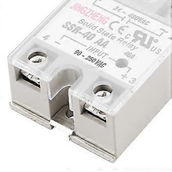 SSr  40AA 40A Solid State Relay Modul AC-AC Indgang 90-250V AC Udgang 24-480V AC