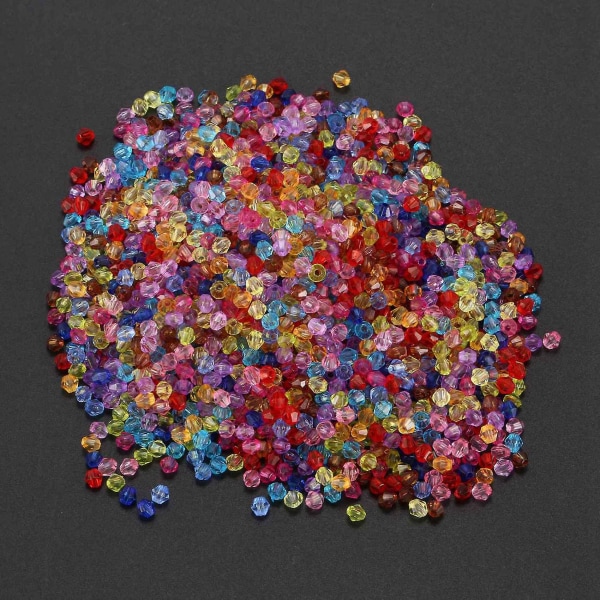 2000 Blandade Bicone Akryl Små Distanspärlor 4x4mm