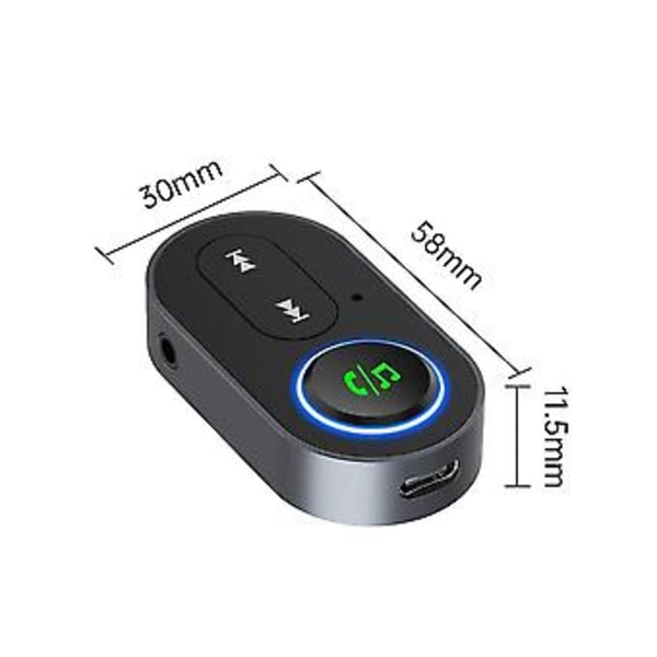 Trådløs Bluetooth 5.0 Audio Receiver Aux Bil Håndfri Opkald Bluetooth Adapter 3.5mm Audio Aux A