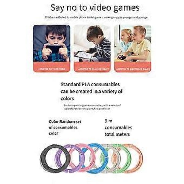 3D-utskriftspenna DIY Målning Rysk USB-modell Kamouflage med LCD-skärm Kompatibel PLA-filament 3D-utskriftspenna, C