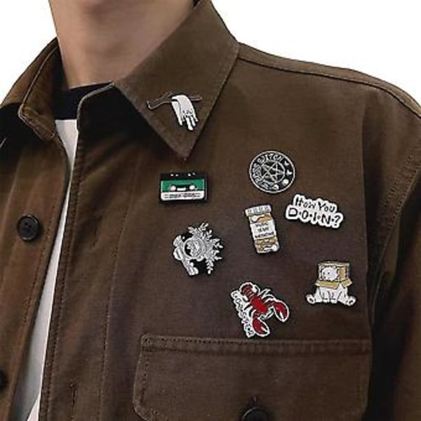 40 stk. Søde Emalje Rygsæk Pins, Sjove Emalje Pins Bulk Sæt Cool Knap Pins Æstetisk Broche Lape