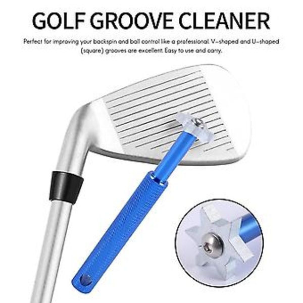 Golf Groove Sharpener Verktyg Golfklubba Groove Sharpener Och Infällbar Golfklubba Borste För Golfare P