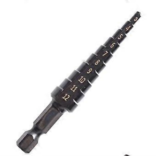 4 st 3-12 4-12 4-20mm HSS Rakt Spår Stegborr Nitrid Twist Borr Trä Metall Hålsåg Kärnborrverktyg