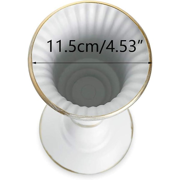 Dekorativ hvit bordmidtpunkt 2 deler metall blomster vase, bryllup midtpunkt vase for fest bursdag dekorasjon, kunstig blomst arr