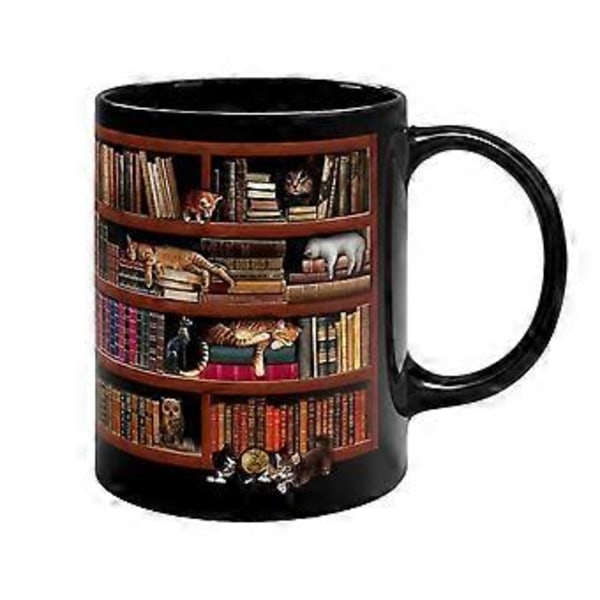 3D Bogreol Krus Bibliotek Bogreol Kop Bogreol Kat Design Bog Krus Bogklub Kop Nyhed Kaffekrus Motiverende Citat