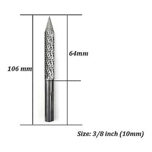 3/8 tommer 10mm Høykvalitets Karbid Stål Burr Bits