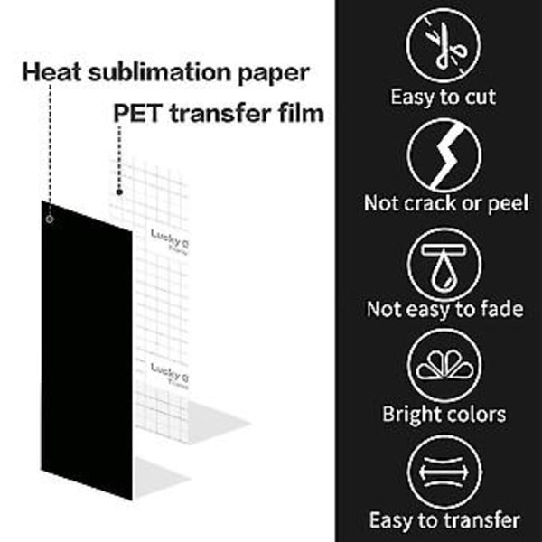 Sorte Infusible Transfer Ink Ark, 10 Stk. 11,5 cm X 30,5 cm Forudprintet Sublimeringspapir Til Di