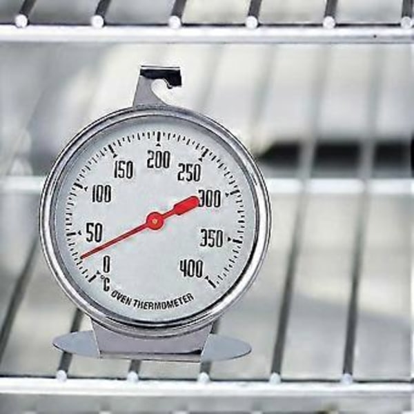Ovnstermometer i rustfritt stål, 400 graders ovnstermometer for oppheng eller stående i ovnen Hy