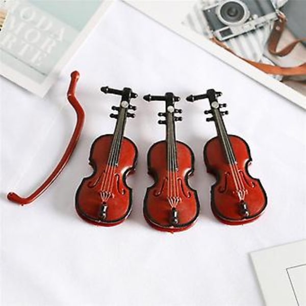 12 Sett Mini Fiolin Julefiolin Modell Skrivebordsinstrument Pynt Mini Fiolin Ornamenter Chris
