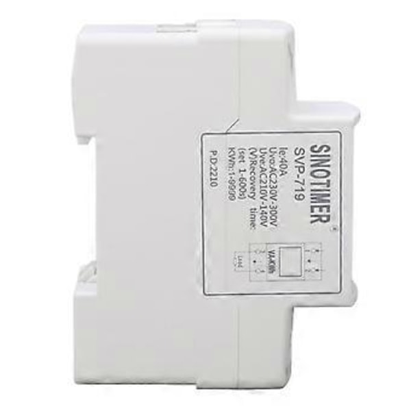 Över- och underspänningsskydd Justerbar Självåterställande Intelligent Spänningsskyddsanordning AC220V 40A