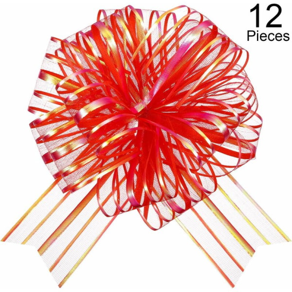 12 st stora organza rosetter för presentförpackning, 15 cm i diameter