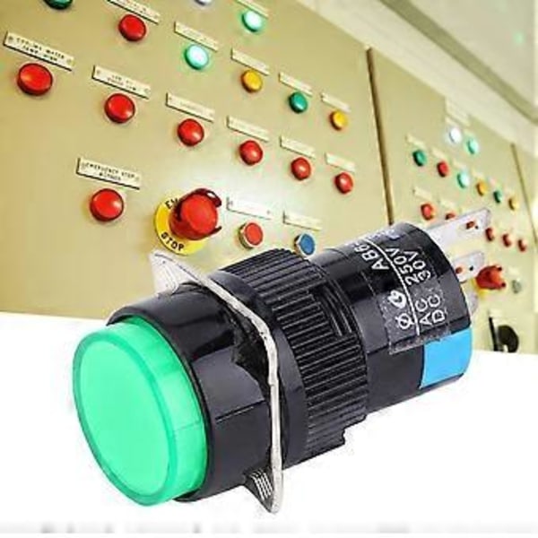 5 st Momentan Tryckknapp LA16‑11 /AB6‑M AC 250V 3A DC 30V 5A Rund Knapp