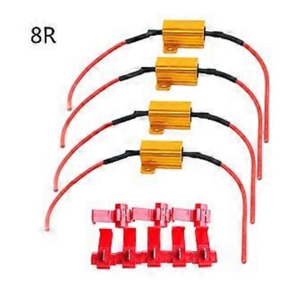 4 st/set LED Bil Ljusmotstånd 25W 6/8/10/25 Lastmotstånd för Blinkerslykta Registreringsskyltslampa Universella Biltillbehör