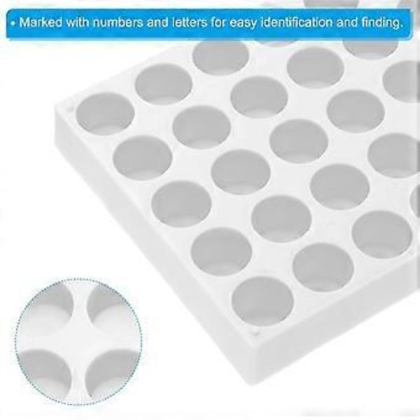 Vialiteline autosampler-vialeille, vialitarjotin 40-paikkainen pinottava koeputkiteline vialiteline 10 ml valkoinen