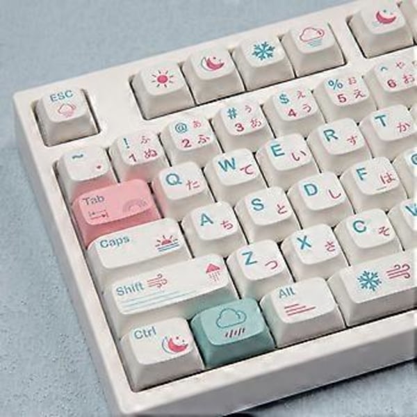 Minimalistiska Vita Tangenter XDA Profil Tangentset för Mekaniska Speltangentbord DIY Personliga Endast Tangenter Japanska