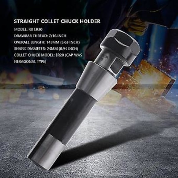 R8 Er20 7/16 tuuman collet-istukan pidike CNC-jyrsinkoneen sorville R8-karaistukan työkalulle