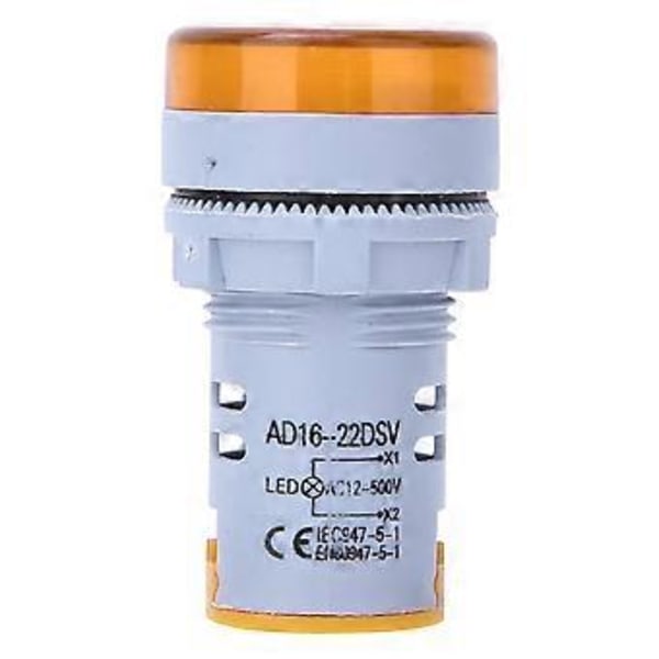 AD16-22DS LED Indikatorlampa Digital Display Voltmeter AC 60V-500V Spänningsmätare Gul