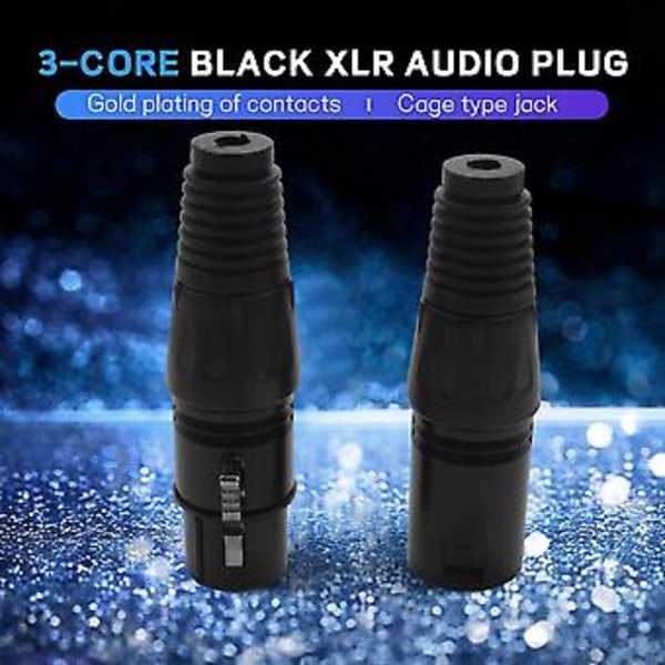 20 stk. 3-pin XLR hann til hunn mikrofonforlengelseskabel mikrofonkabler plugg lydkontakt mikrofon Au
