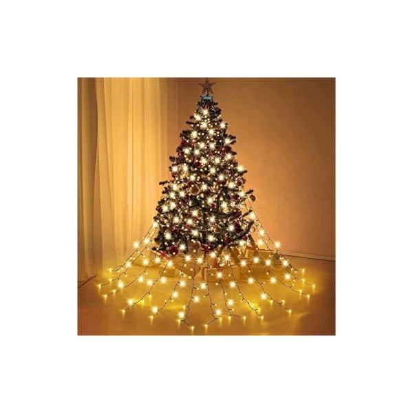 2m 8 riviä joulukuusen valot renkaalla, 280 LED Twinkle Lights 6-8ft joulukuuselle, 8 tilaa ja muistitoiminto LED merkkijono valot f