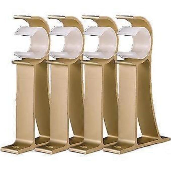 Gardinstangsbeslag i aluminiumslegering med enkelt hul, gardinstang til loftmontering, loftbeslag til gardinstænger til brusere, gardinstænger over døre (4 stk.)