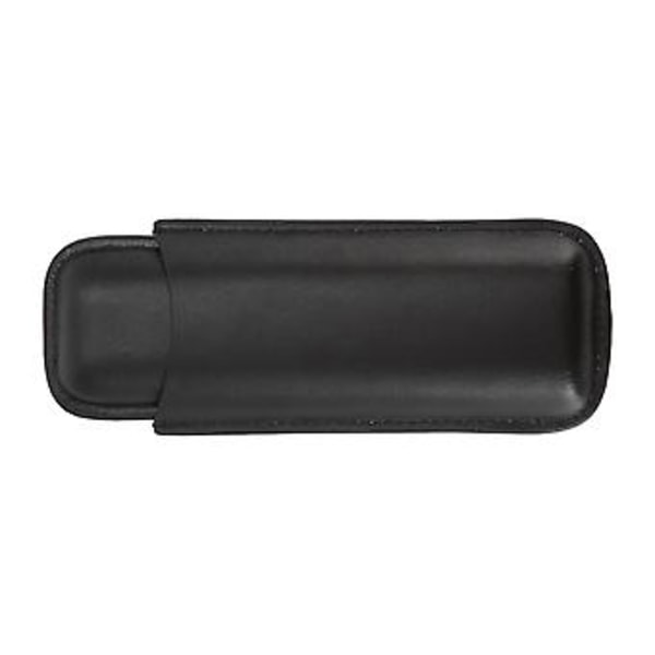 Læder Cigar Etui Bærbar 2 Finger Cigarholder til Rejser Forretningsrejse Kæreste Gaver Sort