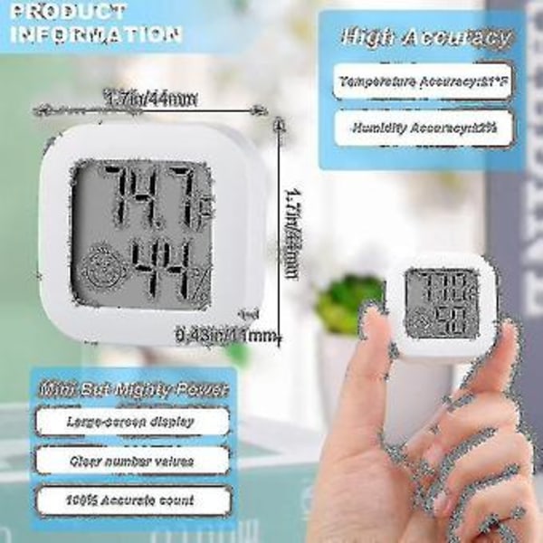 6 Stycken Fuktmätare Fuktsensor Inomhus Termometer Hög Noggrann Temperatur Och Luftfuktighet