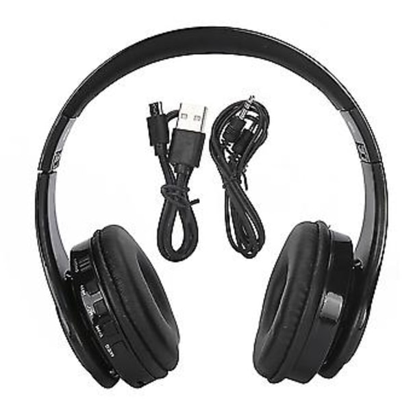 Bluetooth 5.0 Ørepropp Trådløst Over Øret Stereo Headset med Mikrofon Gaming Headset Svart