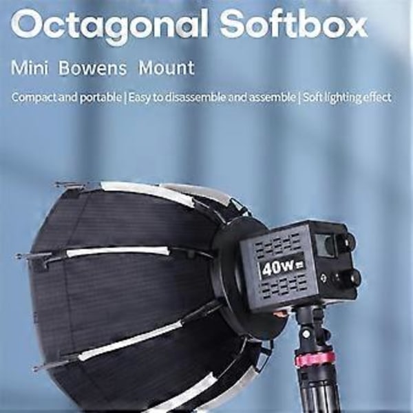 30 cm ottekantet softbox mini Bowens mount hurtigudløser honeycomb grid softbox til ZU60 eller M60 COB fill light studio