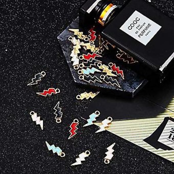 Emalj Blixtform Berlocker Blandad Färg Emaljberlocker Hängen För Armband Halsband Örhängen Hänge