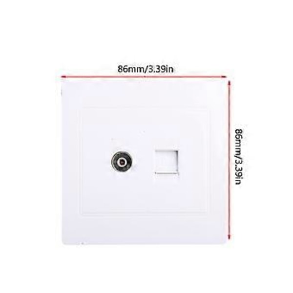 RJ45 Nettverksadapter+TV Antenne Koaksial Veggfeste Utgang Frontplate Panelkontakt