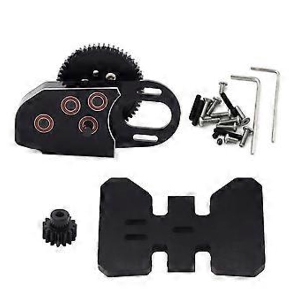 2Low CNC Vaihdelaatikko Keski-vaihteisto Ylivaihteella LCG 1/10 RC Crawler Axial SCX10 III 90046 TRX4 Musta