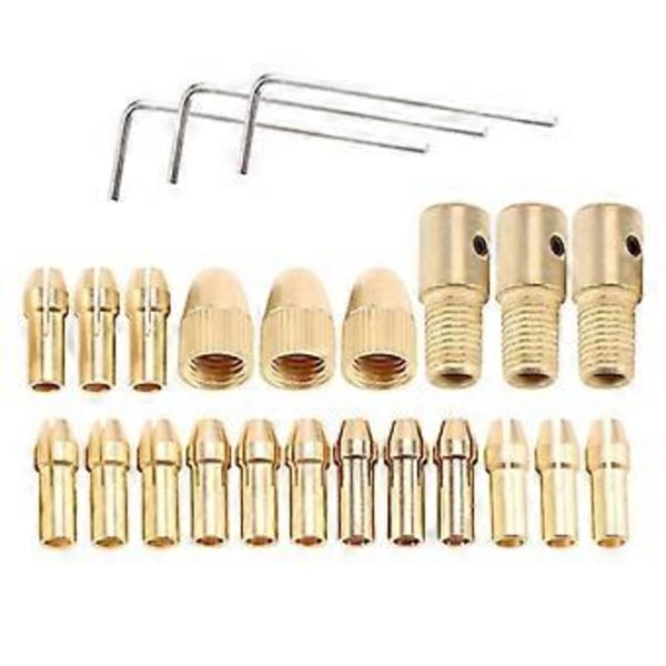 3 Set 0.5-3mm Mässingsborrchuck Liten Elektrisk Borr Bits Hylsa Passar för Roterande Verktyg 3 Storlekar - 2.0mm 2.35mm 3.17mm