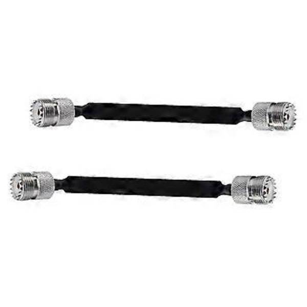 2 stk. - 20 cm RF koaksialkabel vindue/dør gennemgang fladt kabel, SO239 UHF hun til hun han stik