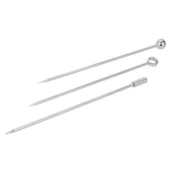 60x Rustfrit Stål Cocktail Sticks Martini Sticks Sæt