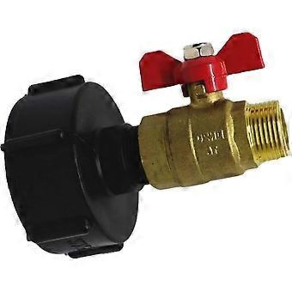 IBC Tank Utloppskran Adapter, Mässingskulventil Grovgänga Mässingskran IBC Tank Slanganslutning Ersättningsventil, För Trädgård Uteplatser Tankslang