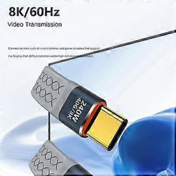 USB4 Datakaapeli 40Gbps USB C - Type C Lyhyt Kaapeli PD 240W 8K 60Hz 3/4 15 Pro Max SSD Virtapankille