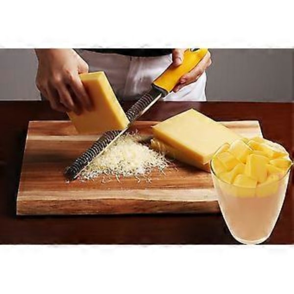 Citrus Citron Zester & Ostehøvl - Parmesanost, Citron, Ingefær, Hvidløg, Muskatnød, Chokolade, Grøntsager, Frugter - Knivskarpt Rustfrit Stål Blad